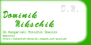 dominik mikschik business card